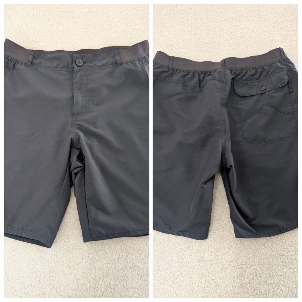 Decathlon Performance Shorts Mens Medium Gray Activewear Breathable Stretch Adj.